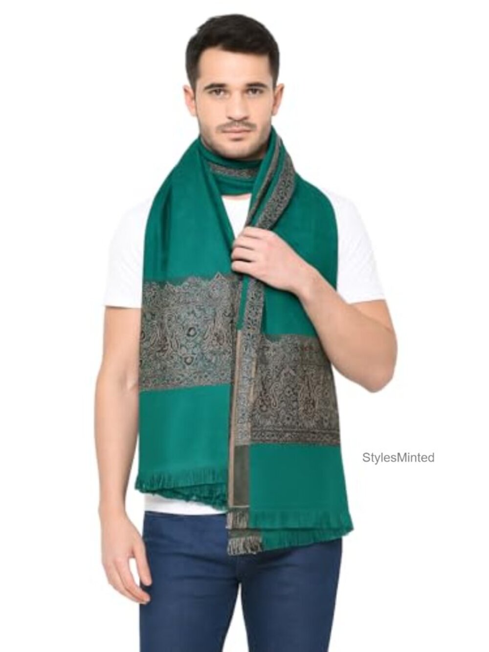 Wool Blend Shawl Handloom Woven Soft Warm Winter Wrap